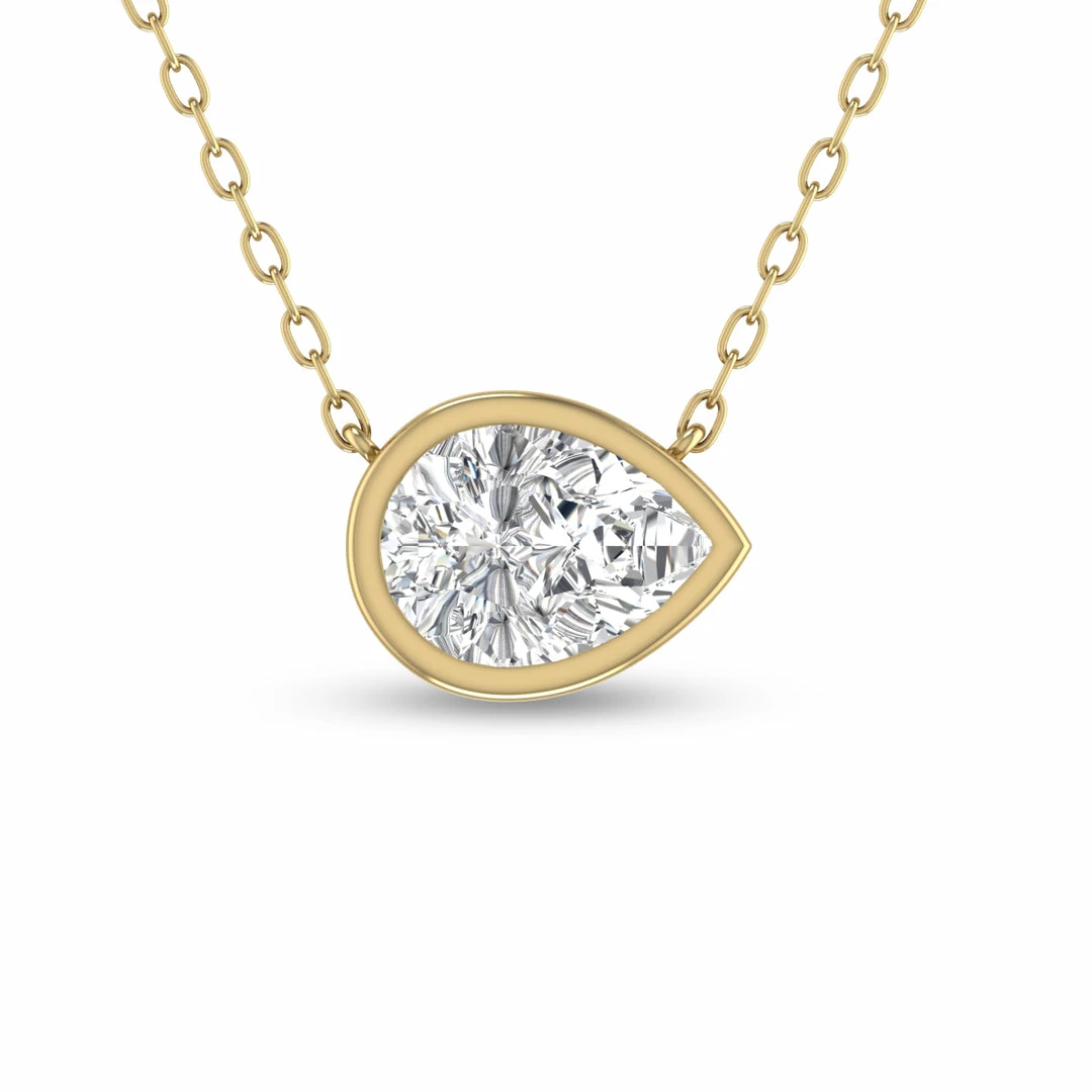 Deals π₯ Monary Lab Grown 1/4 CTW Pear Shaped Bezel Set Diamond Solitaire Pendant in 14K Yellow Gold for π© women π₯°