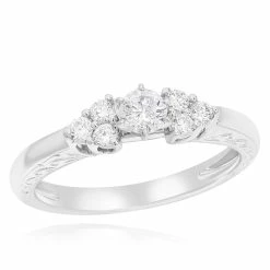 Buy ✔️ Monary Round White Diamond Engagement Ring for 👩 women 👍