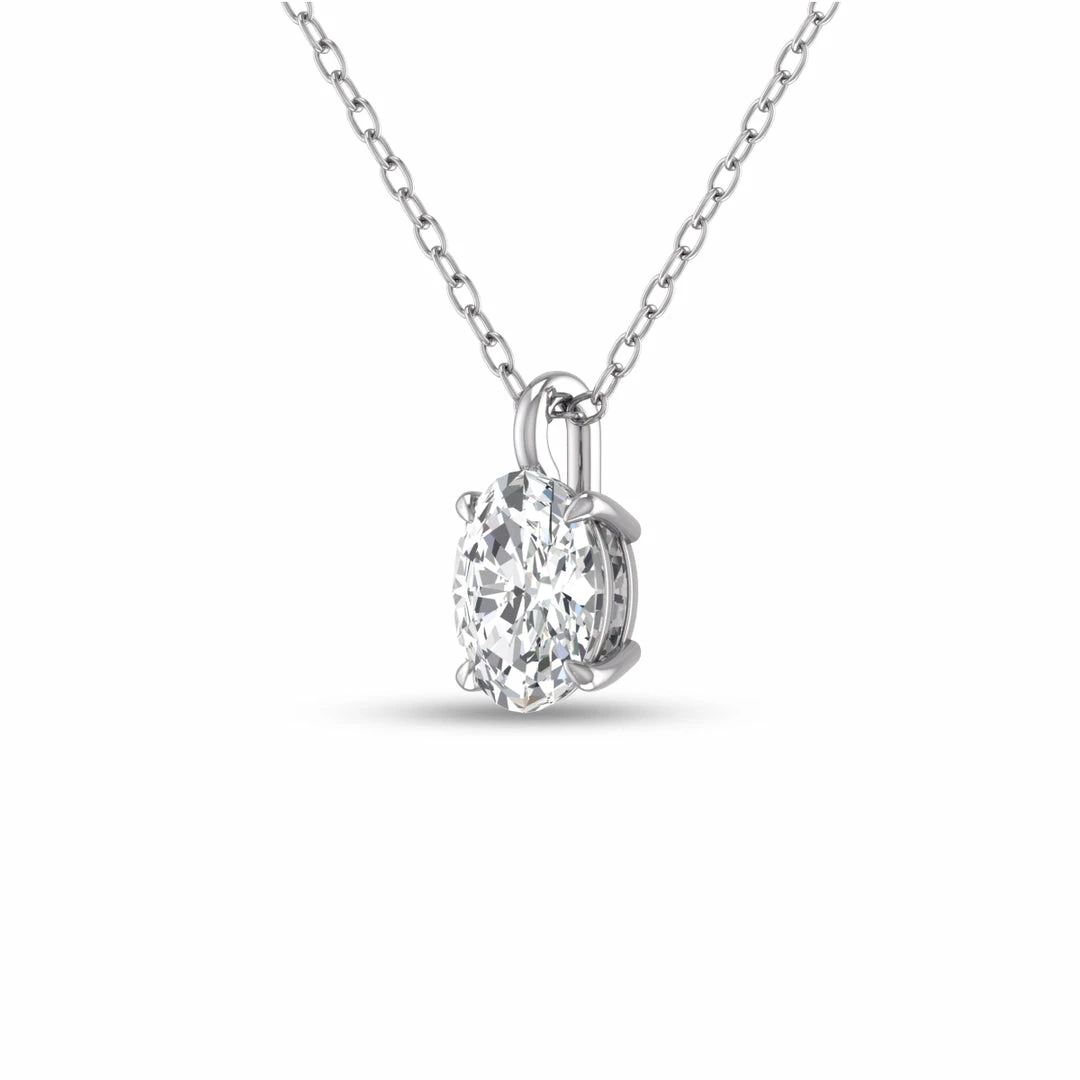 Top 10 π Monary Lab Grown 1/2 CTW Oval Solitaire Diamond Pendant in 14K White Gold for π© women π€© - Image 2