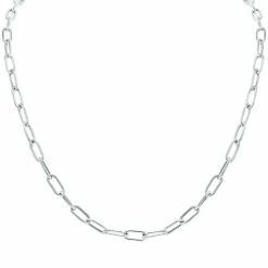 Hot Sale π₯° Monary Silver Rhodium 6.5MM Chunky Paperclip Necklace With Lobster Claps - 38 Inch for π© women π