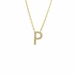 Best reviews of 🌟 Monary Silver Diamond Initial "P" Necklace W/18k Yg Plate for 👩 women ⭐