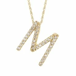 Deals 😉 Monary Diamond "M" (Yg/With Chain) Initial for 👩 women ⌛