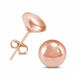 Cheapest π Monary 14K Rose Gold 6mm Button Ball Stud Earrings for π© women π