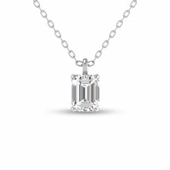 Top 10 👍 Monary Lab Grown 3/4 CTW Emerald Solitaire Diamond Pendant in 14K White Gold for 👩 women 😍