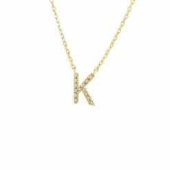 Promo 🧨 Monary Silver Diamond Initial "K" Necklace W/18k Yg Plate for 👩 women 🎉