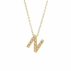Best deal ⭐ Monary Diamond Intiial Necklace (14ky) for 👩 women ✔️