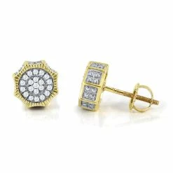 Coupon 🎁 Monary 14K Yellow Gold Earrings with 0.15 ct. Diamonds for 👩 women 😀