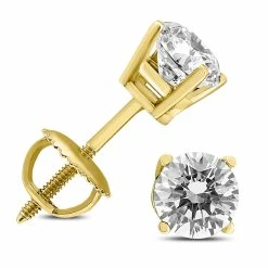 New ⭐ Monary 1/2 Carat TW Diamond Studs Screw Back Earrings in 14K Yellow Gold for 👩 women 🌟