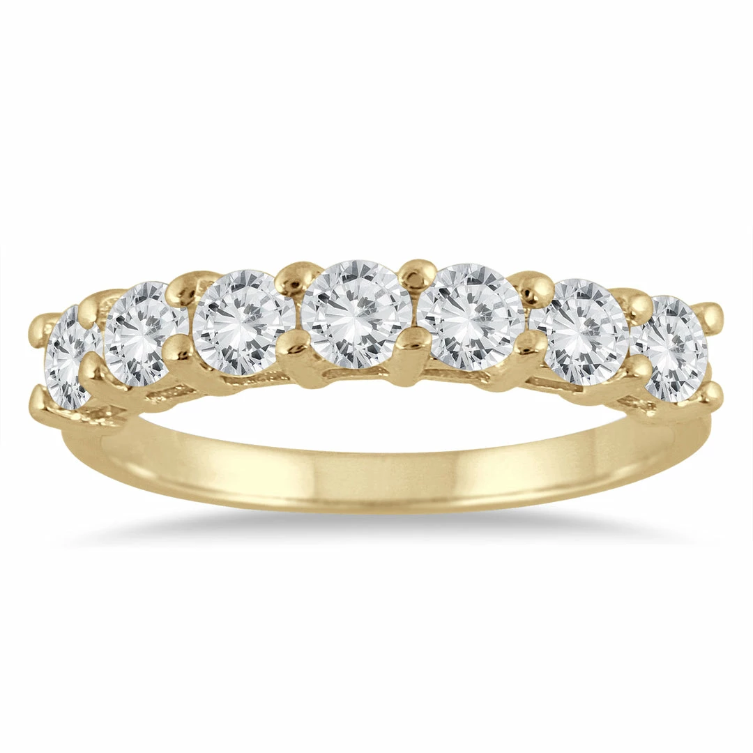 Discount π Monary 1 Carat TW Seven Stone Diamond Wedding Band in 14K Yellow Gold for π© women β