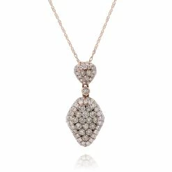 Top 10 🎉 Monary Brown & White Diamond Pendant Necklace Set in 14K Rose Gold for 👩 women ✨