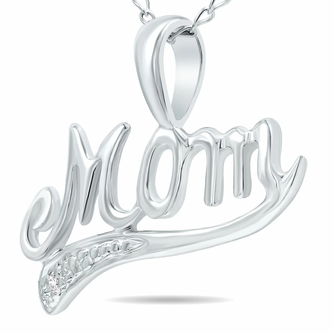 Discount π― Monary Diamond Mom Pendant in 10K White Gold for π© women π - Image 2