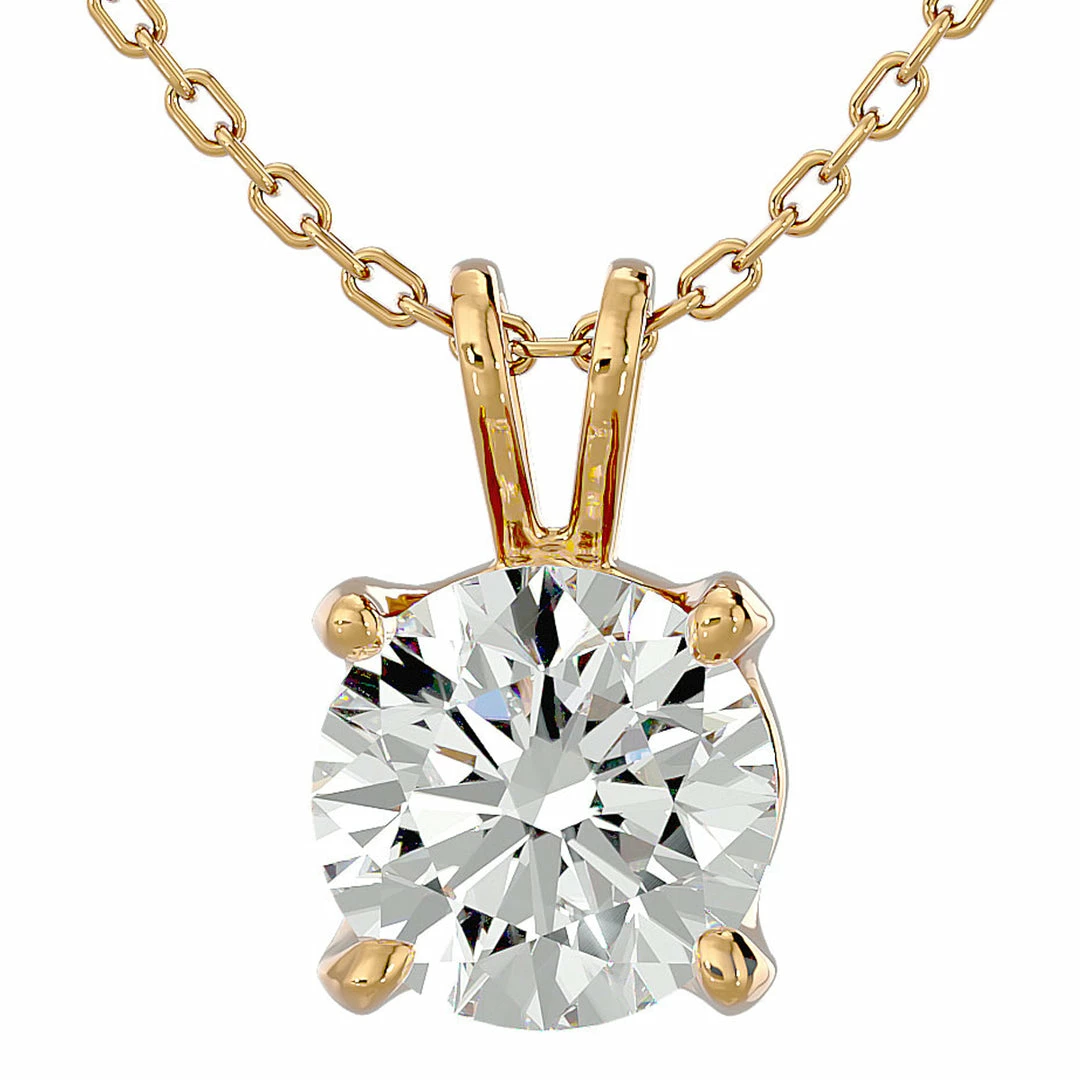 Top 10 β€οΈ Monary 2 Carat Round Brilliant Moissanite Necklace in 14 Karat Yellow Gold for π© women π€©