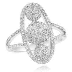 Flash Sale ✔️ Monary Triple Circle Dome White Diamond Ring for 👩 women 🔔