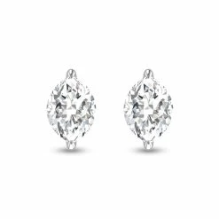 Flash Sale 🎉 Monary Lab Grown 1 CTW Marquise Solitaire Diamond Earrings in 14K White Gold for 👩 women ⭐