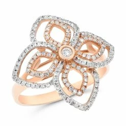 Brand new 🧨 Monary Diamond Cocktail Ring - Set in 14K Two Tone Gold for 👩 women ✔️