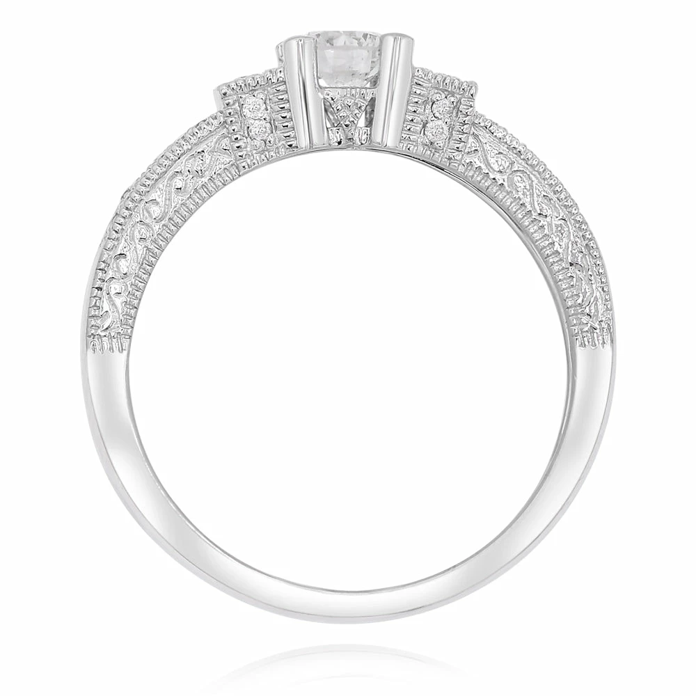Hot Sale β Monary Round White Diamond Engagement Ring With Milgrain Design Details for π© women π₯°