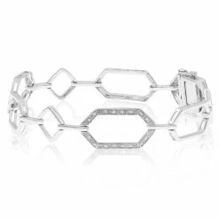 Best reviews of 🛒 Monary Diamond Fashion Bracelet - Prong Set in 14K White Gold for 👩 women 😍