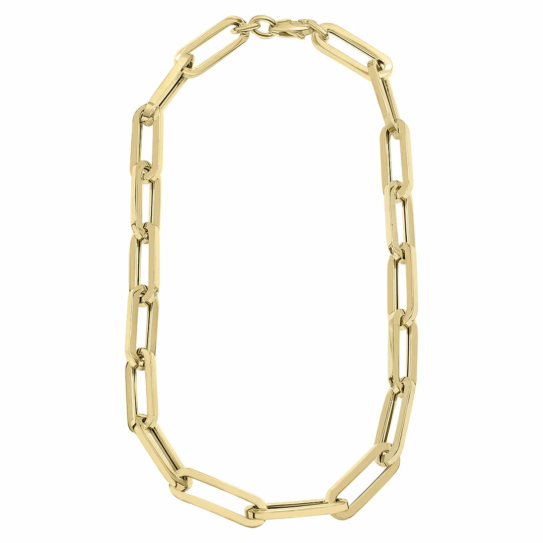 Cheap π Monary 14K Yellow Gold Chunky Paperclip Necklace With a Lobster Clasp - 18 Inch for π© women π - Image 2