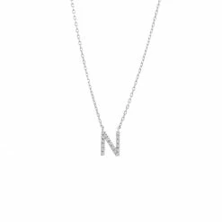 Best reviews of 💯 Monary Silver Diamond Initial "N" Necklace for 👩 women ⌛
