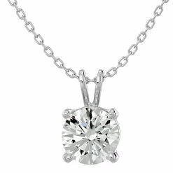 Top 10 🌟 Monary 1 Carat Round Brilliant Moissanite Necklace in 14 Karat White Gold for 👩 women 🤩