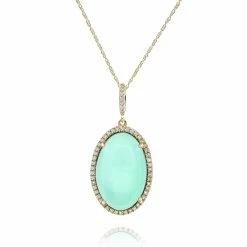 New ⌛ Monary Green Amethyst & Diamond Pendant Necklace Set in 14K Yellow Gold for 👩 women 😀