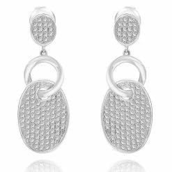 Best deal 🌟 Monary White Diamond Drop Earrings Set in 14K White Gold for 👩 women 🎉