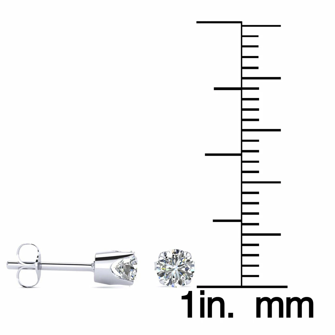 New π Monary 1/2 Carat Round Moissanite Stud Earrings in White Gold Filled for π© women π - Image 2