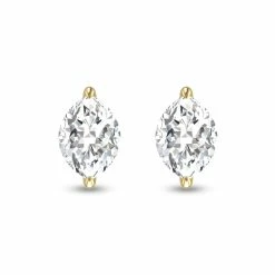 Promo 😀 Monary Lab Grown 1/4 CTW Marquise Solitaire Diamond Earrings in 14K Yellow Gold for 👩 women ❤️