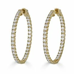 Cheapest ✔️ Monary 14K Yellow Gold Earrings with 2.88 ct. Diamonds for 👩 women 👍