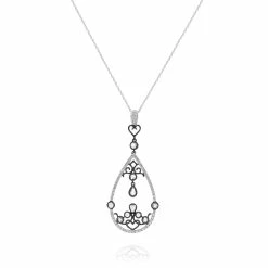 Cheapest 👍 Monary Diamond Pendant Necklace Set in 18K White Gold for 👩 women 🛒
