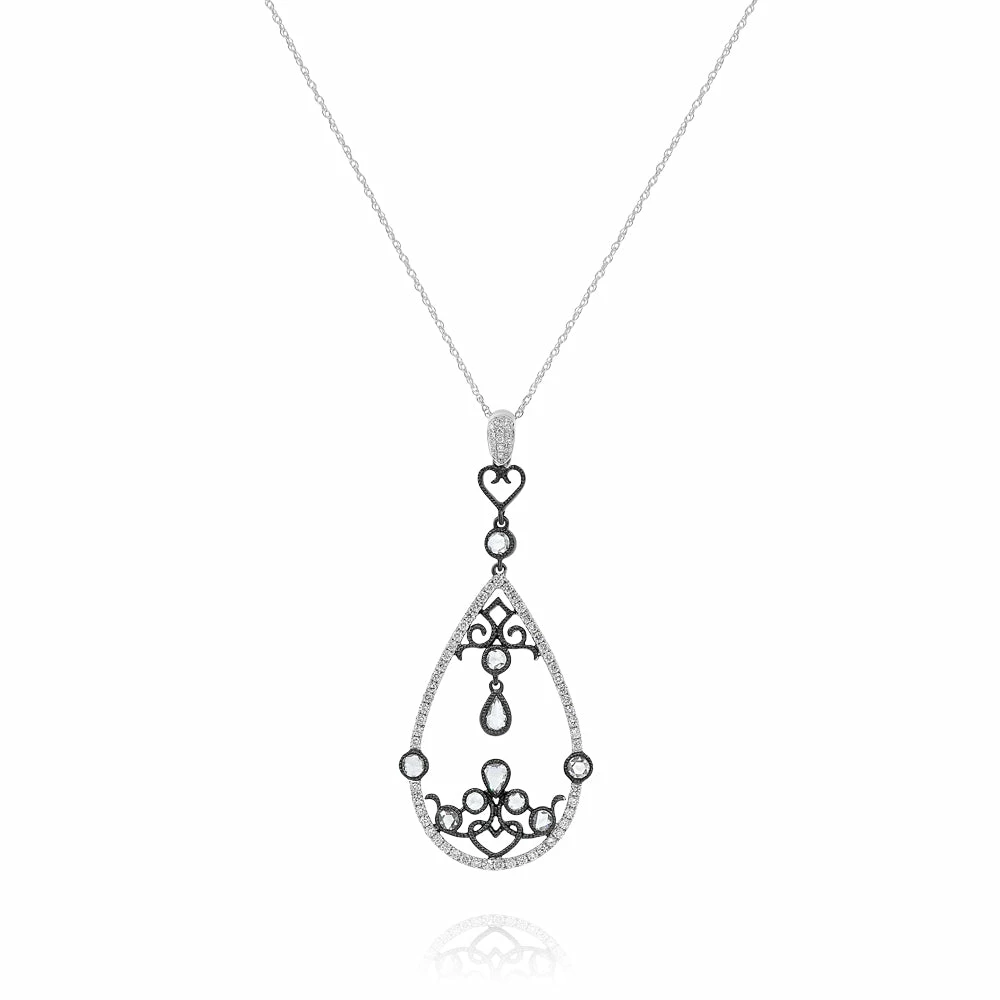 Cheapest π Monary Diamond Pendant Necklace Set in 18K White Gold for π© women π