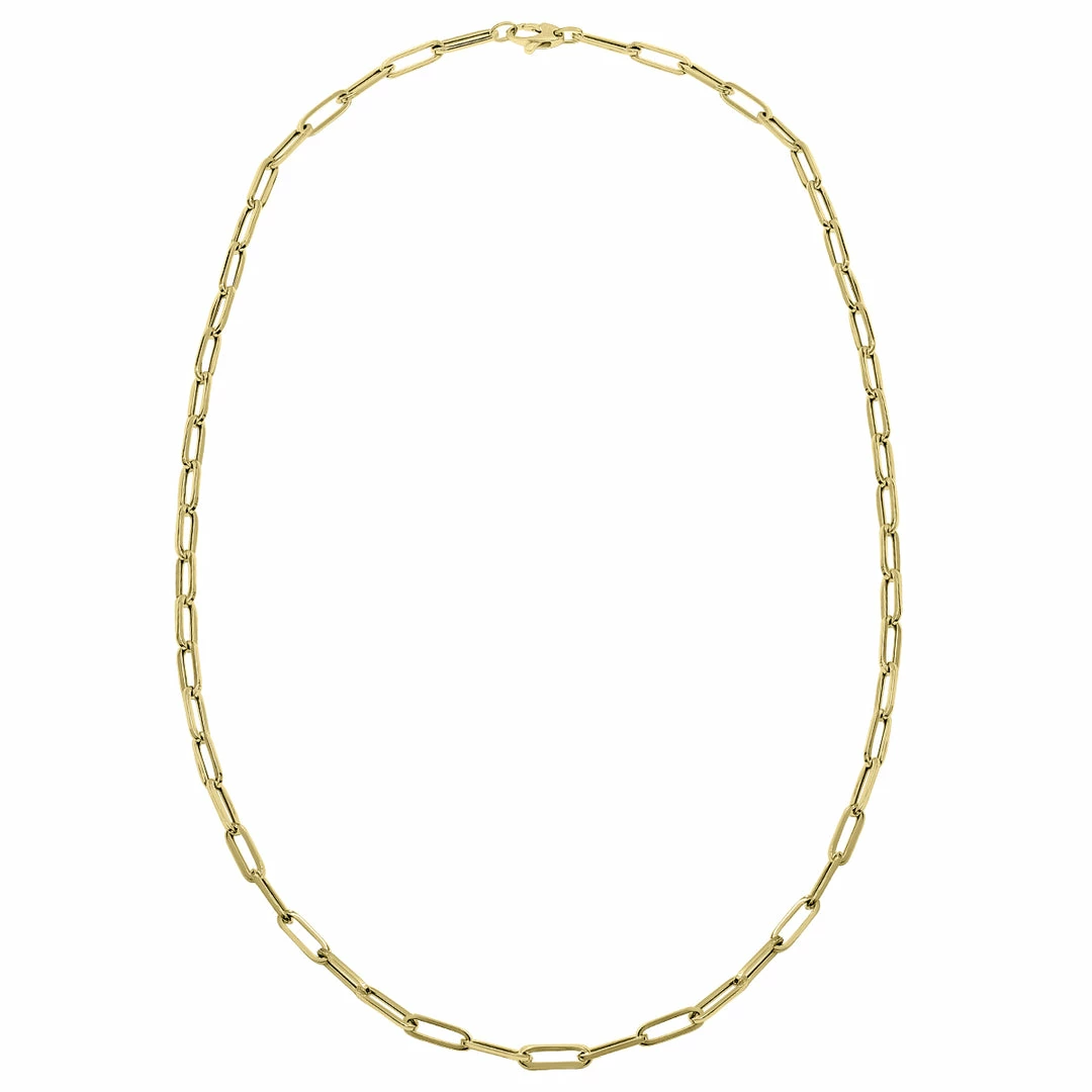 Best deal π Monary 10K Yellow Gold 4.2MM Lite Paperclip Chain With Lobster Clasps - 24 Inch for π© women π₯° - Image 2