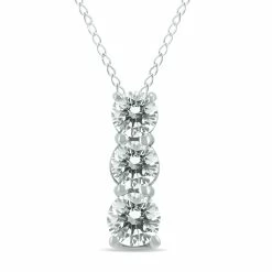 Deals 😉 Monary 1/2 Carat TW Three Stone Diamond Pendant in 14K White Gold for 👩 women ⌛