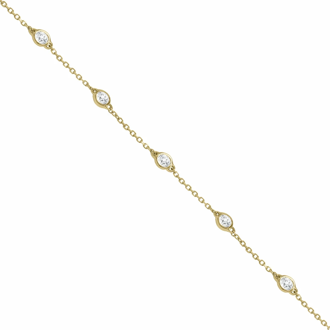 Flash Sale π₯ Monary 1/2 Carat TW Bezel Set Genuine Diamond Station Bracelet in 14K Yellow Gold for π© women π - Image 3