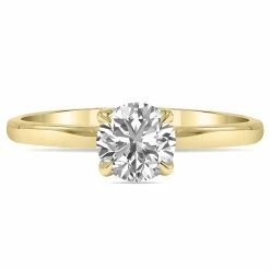 Best Pirce 👏 Monary Lab Grown 3/4 Carat Diamond Solitaire Ring in 14K Yellow Gold (F-G Color, VVS1-VVS2 Clarity) for 👩 women 🔥