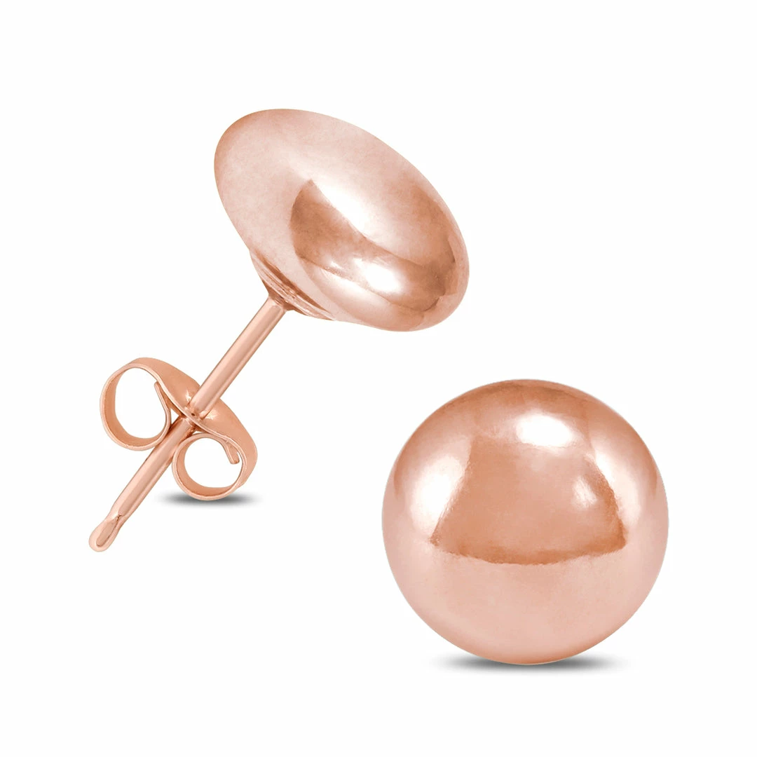Buy π Monary 14K Rose Gold 7mm Button Ball Stud Earrings for π© women π€©