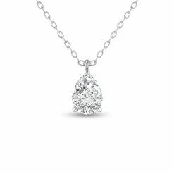 Flash Sale βοΈ Monary Lab Grown 1/4 CTW Pear Solitaire Diamond Pendant in 14K White Gold for π© women π