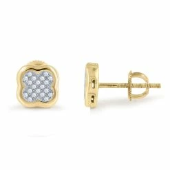 Budget 🌟 Monary 10K Yellow Gold Earrings with 0.26 ct. Diamonds for 👩 women ✔️