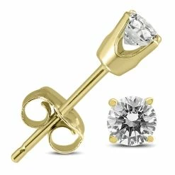Deals 😀 Monary 3/8 Carat TW Round Diamond Solitaire Stud Earrings In 14K Yellow Gold for 👩 women 😉