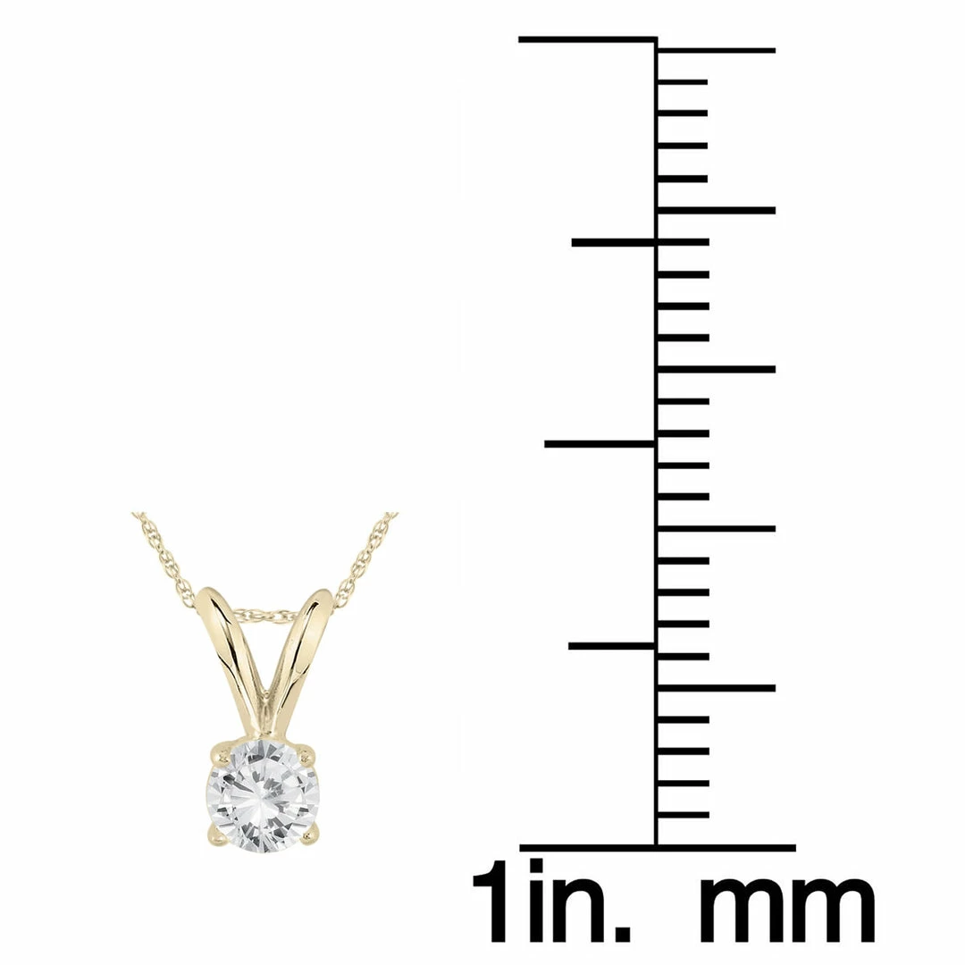 New β€οΈ Monary 1/7 Carat Round Diamond Solitaire Pendant in 14K Yellow Gold for π© women β€οΈ - Image 2