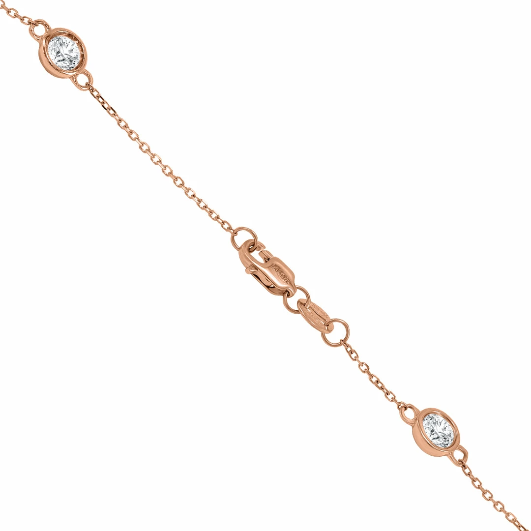 Cheap π Monary 2 Carat TW Bezel Set Diamond Station Necklace in 14K Rose Gold for π© women βοΈ - Image 4