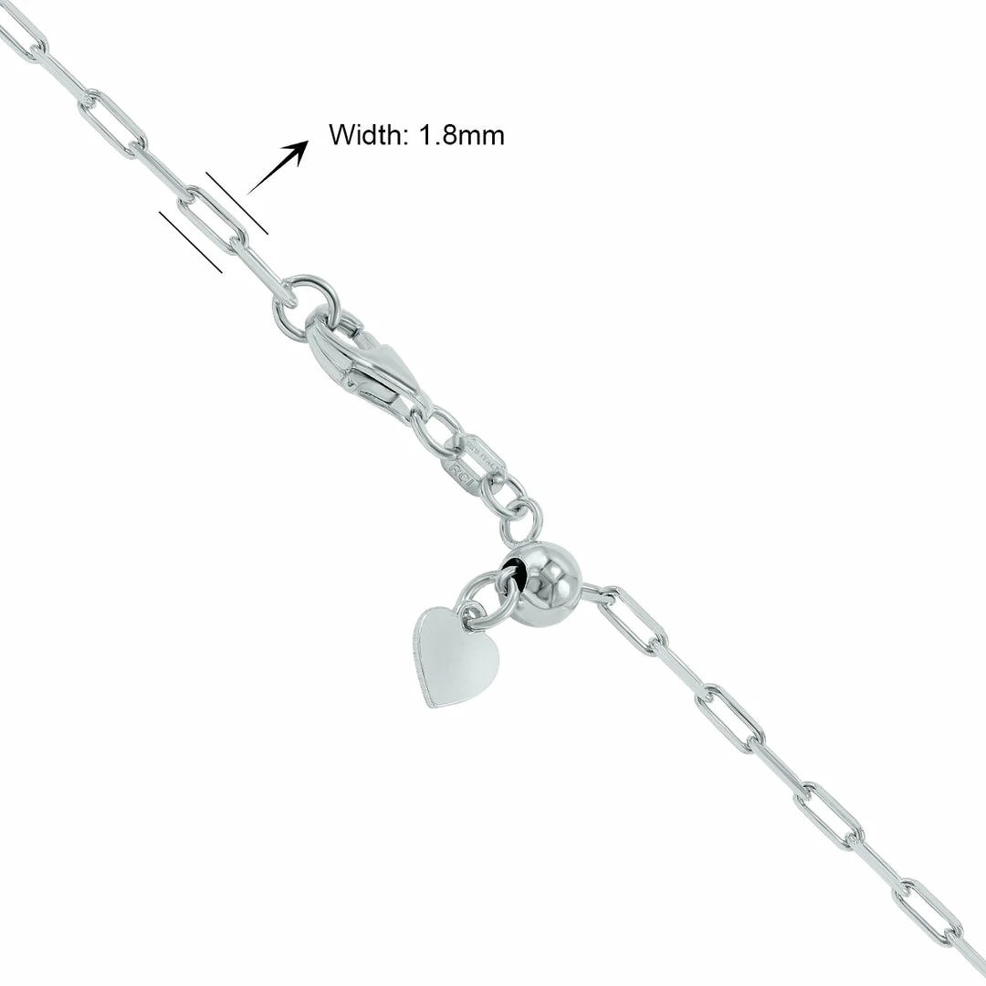 Wholesale βοΈ Monary Silver Rhodium 1.8MM Dainty Diamond Cut Paperclip Necklace With Lobster Clasp - 22 Inch for π© women β¨ - Image 3