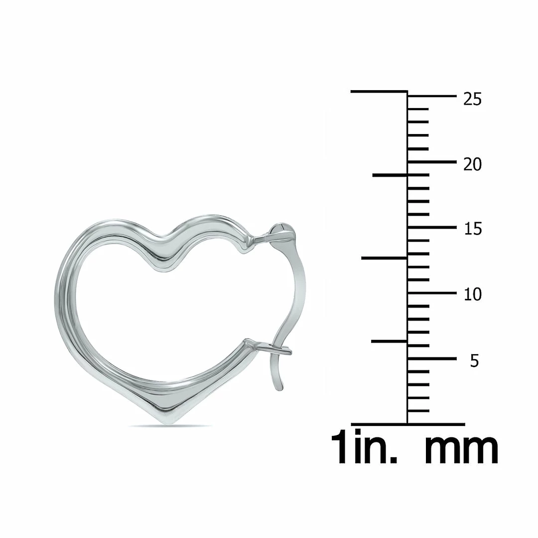 Best reviews of π Monary 10K White Gold Heart Shaped Huggie Hoop Earrings for π© women 𧨠- Image 3