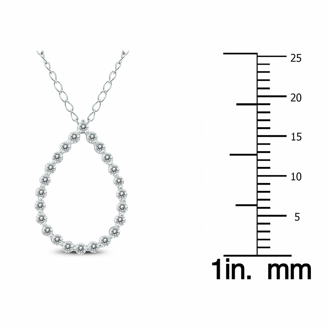 Brand new π₯ Monary 1/4 Carat TW Diamond Tear Drop Pendant in 14K White Gold for π© women β€οΈ - Image 4