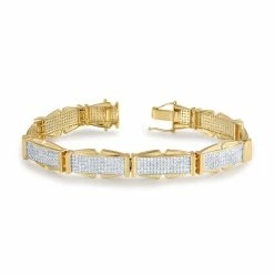 Best Pirce 🔔 Monary 10K Yellow Gold Bracelets with 2.82 ct. Diamonds for 👩 women 🎁