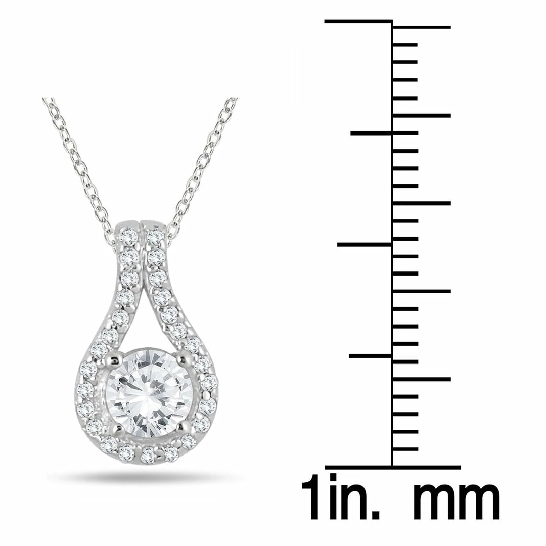 Best deal βοΈ Monary 3/5 Carat TW Diamond Halo Pendant in 10K White Gold for π© women π₯ - Image 2