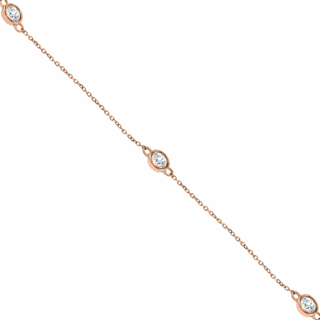Cheap π Monary 2 Carat TW Bezel Set Diamond Station Necklace in 14K Rose Gold for π© women βοΈ - Image 3