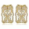 Cheap 🤩 Monary Diamond Huggies Earrings Set in 14K Two Tone Gold for 👩 women ⭐