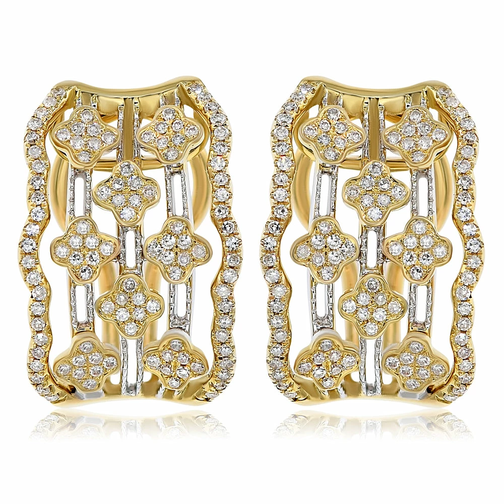 Cheap π€© Monary Diamond Huggies Earrings Set in 14K Two Tone Gold for π© women β
