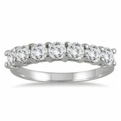 Discount β€οΈ Monary 1 Carat TW Seven Stone Diamond Wedding Band in 14K White Gold for π© women β€οΈ